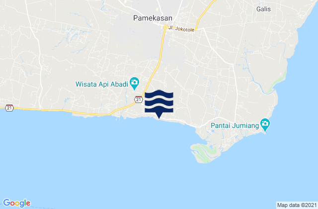 Mappa delle maree di Pamekasan, Indonesia