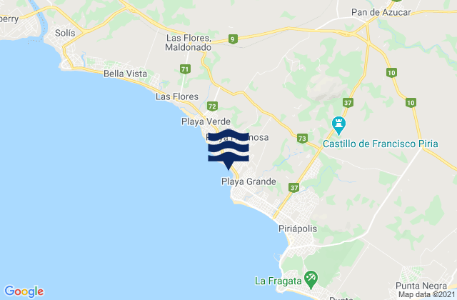 Mappa delle maree di Pan de Azúcar, Uruguay