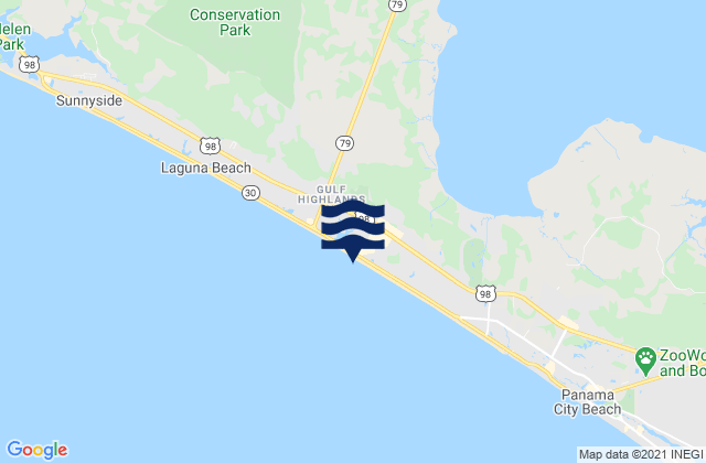 Mappa delle maree di Panama City Beach (Outside), United States