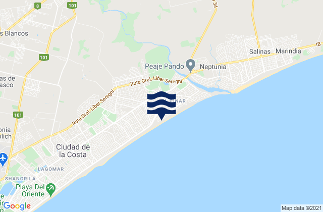Mappa delle maree di Pando, Uruguay