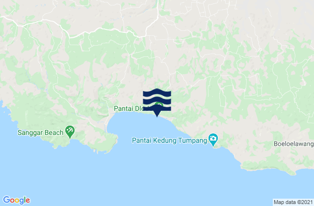 Mappa delle maree di Panggunguni, Indonesia