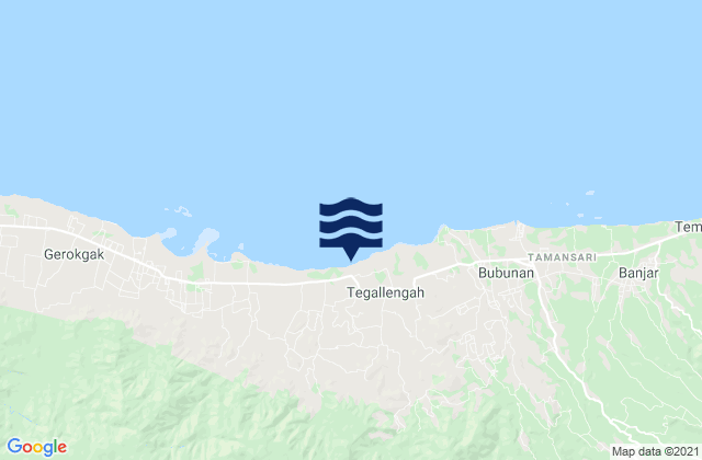 Mappa delle maree di Pangkungparuk, Indonesia
