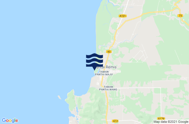 Mappa delle maree di Pantai Remis, Malaysia