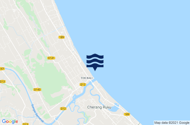 Mappa delle maree di Pantai Tok Bali, Malaysia