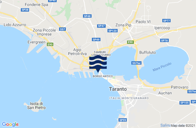 Mappa delle maree di Paolo VI, Italy