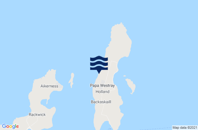 Mappa delle maree di Papa Westray Island, United Kingdom
