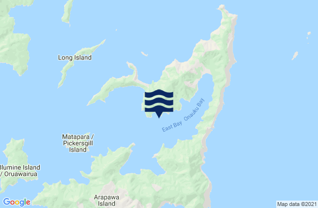 Mappa delle maree di Papakura Bay, New Zealand