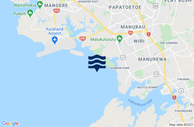 Mappa delle maree di Papakura Channel - LPG Terminal, New Zealand