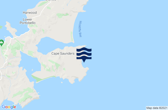 Mappa delle maree di Papanui Beach, New Zealand