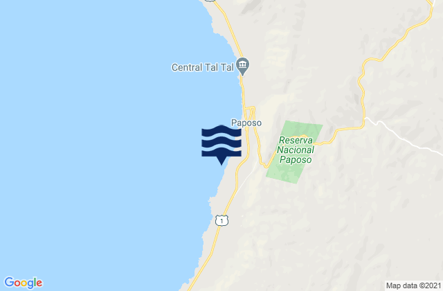 Mappa delle maree di Paposo, Chile