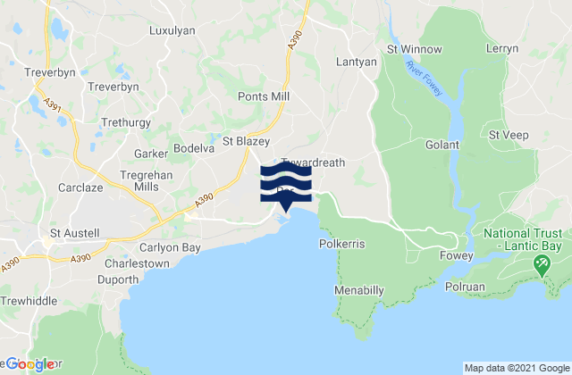 Mappa delle maree di Par, United Kingdom