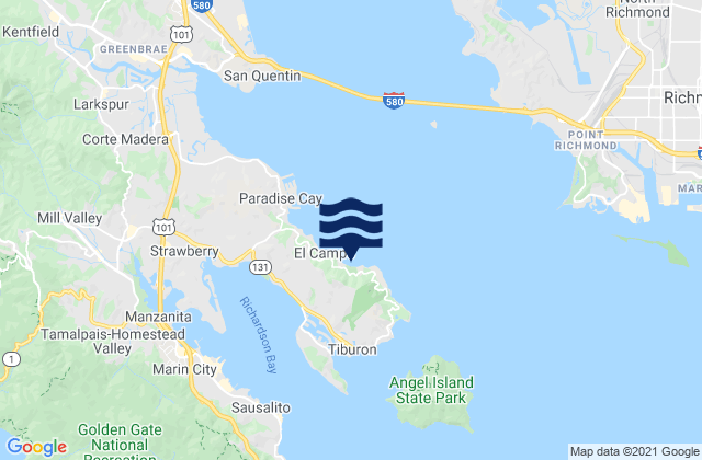 Mappa delle maree di Paradise Cove, United States