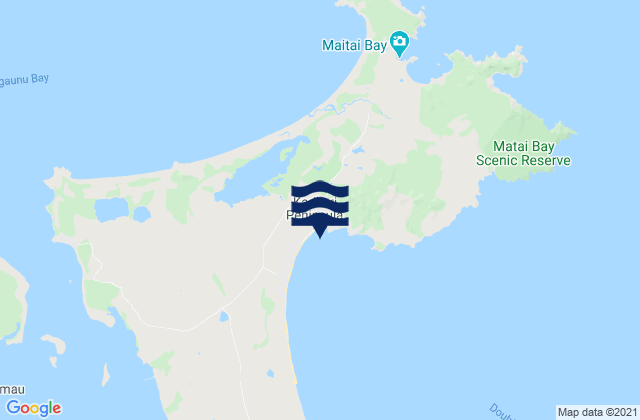 Mappa delle maree di Parakerake Bay, New Zealand