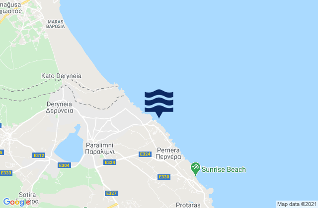 Mappa delle maree di Paralímni, Cyprus