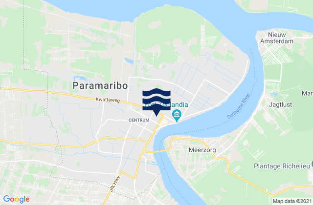 Mappa delle maree di Paramaribo, Suriname