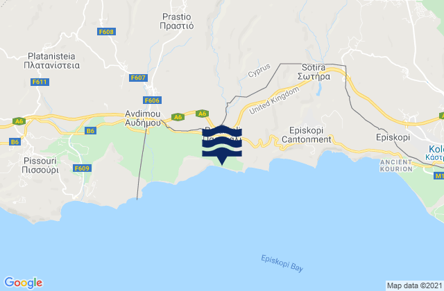 Mappa delle maree di Paramáli, Cyprus