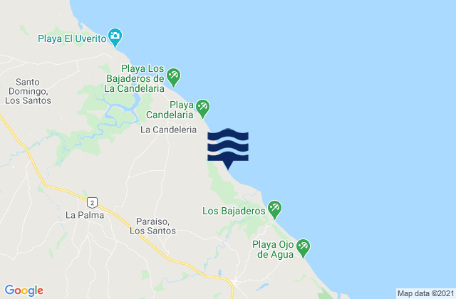 Mappa delle maree di Paraíso, Panama