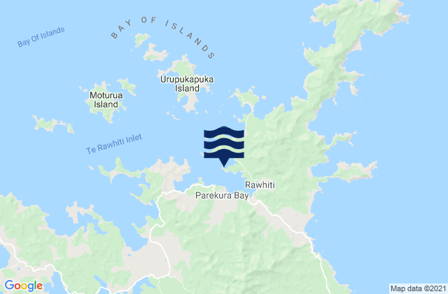 Mappa delle maree di Parekura Bay, New Zealand