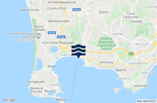 Mappa delle maree di Parete, Italy