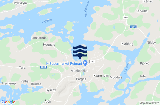Mappa delle maree di Pargas, Finland