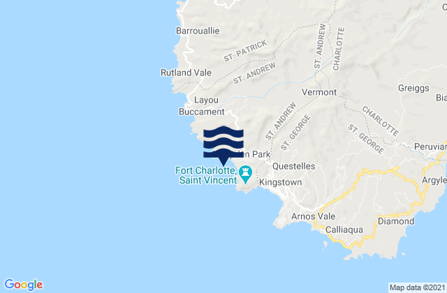 Mappa delle maree di Parish of Saint Andrew, Saint Vincent and the Grenadines