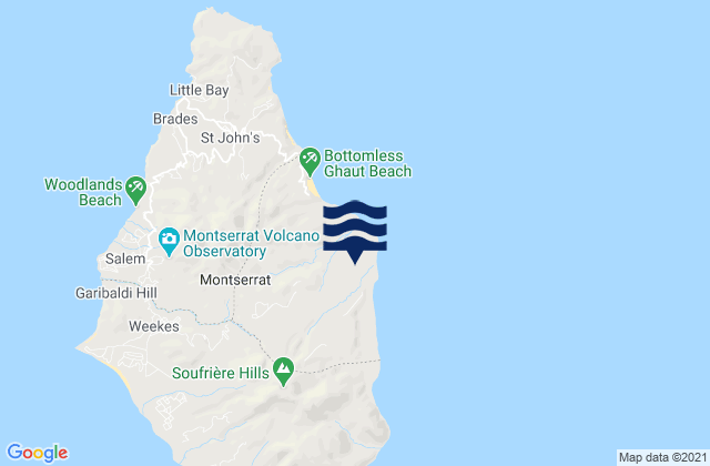 Mappa delle maree di Parish of Saint Georges, Montserrat