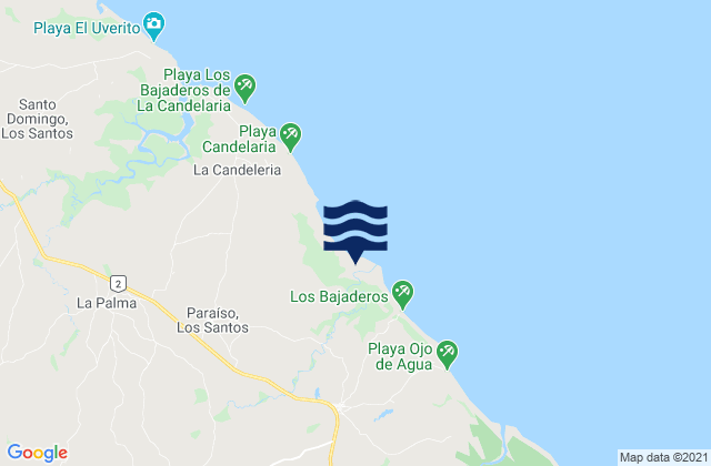 Mappa delle maree di Paritilla, Panama