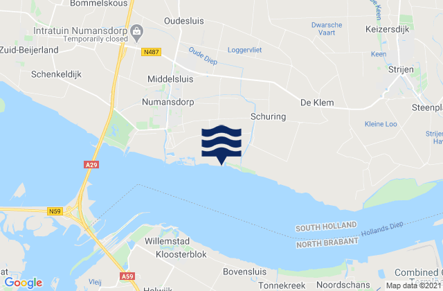 Mappa delle maree di Parkhaven, Netherlands
