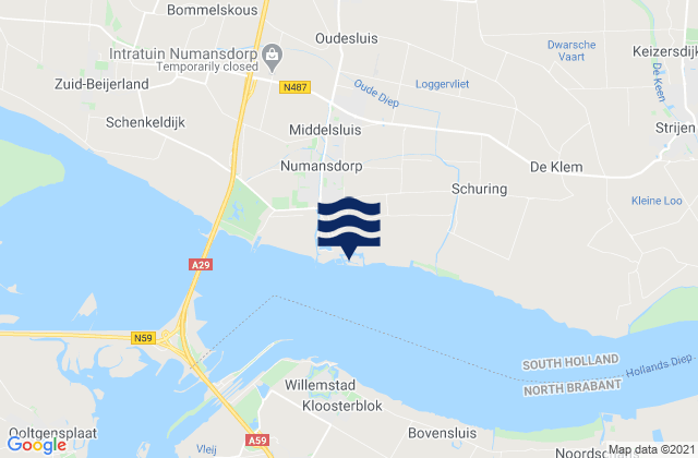 Mappa delle maree di Parksluis, Netherlands