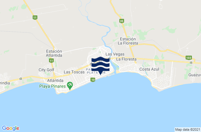 Mappa delle maree di Parque del Plata, Argentina