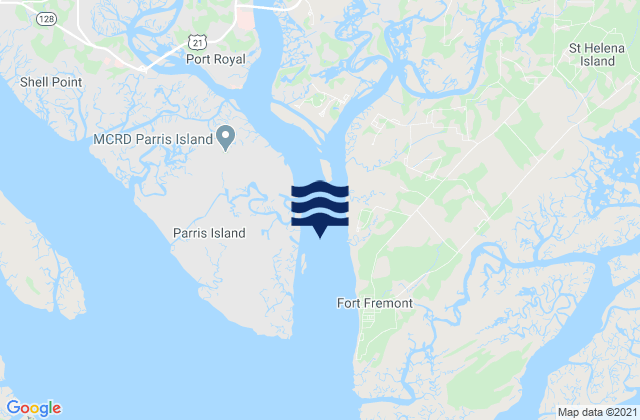 Mappa delle maree di Parris Island Beaufort River, United States