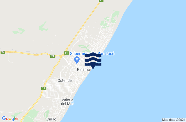 Mappa delle maree di Partido de Pinamar, Argentina