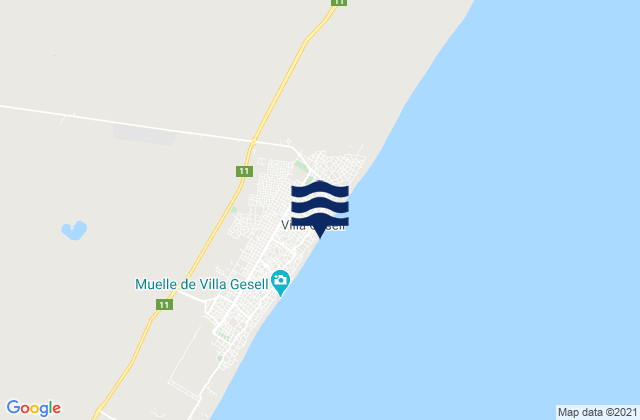 Mappa delle maree di Partido de Villa Gesell, Argentina