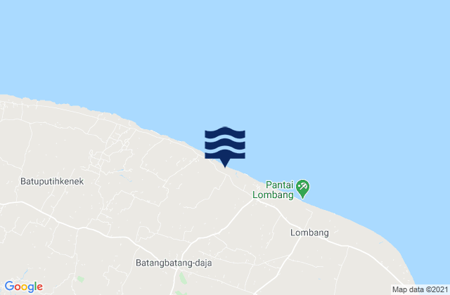 Mappa delle maree di Partikan, Indonesia