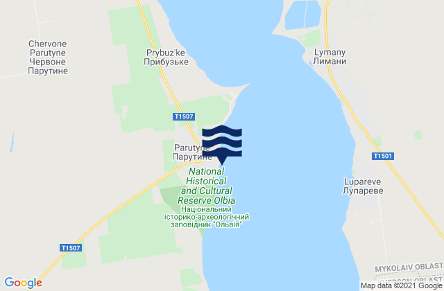 Mappa delle maree di Parutyne, Ukraine