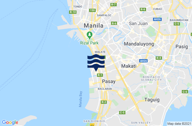 Mappa delle maree di Pasay City, Philippines