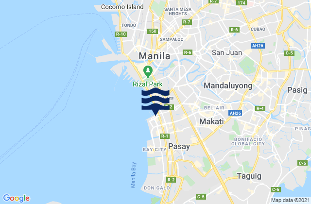 Mappa delle maree di Pasig City, Philippines