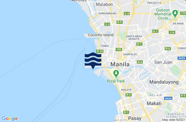 Mappa delle maree di Pasig River, Philippines