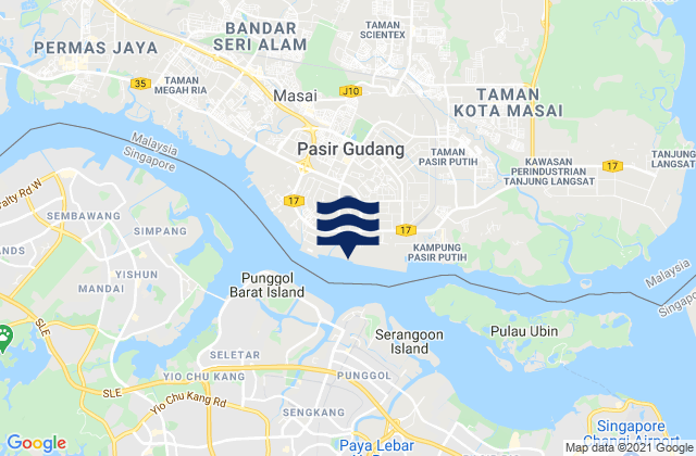 Mappa delle maree di Pasir Gudanga Johor Port, Malaysia