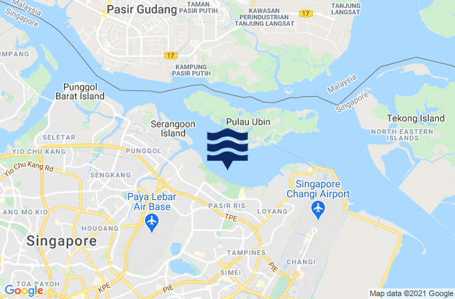 Mappa delle maree di Pasir Ris Beach, Singapore