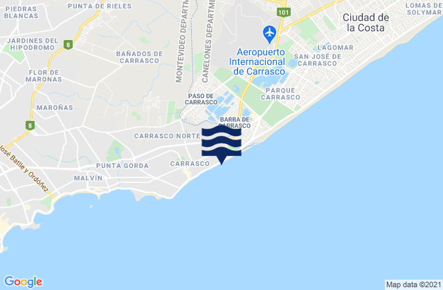 Mappa delle maree di Paso de Carrasco, Uruguay