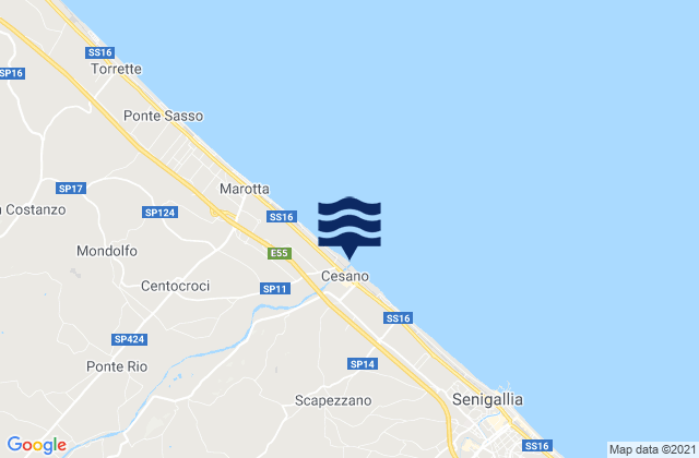 Mappa delle maree di Passo Ripe, Italy