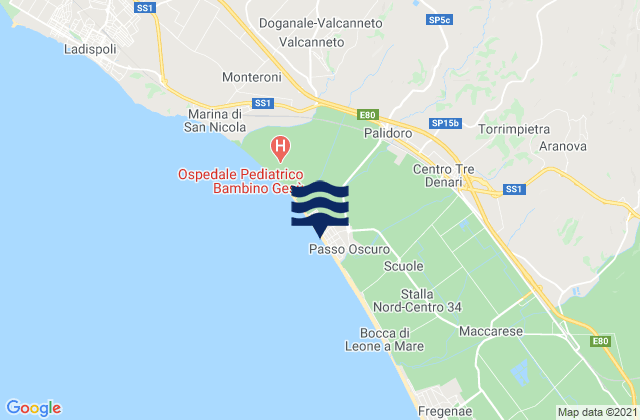 Mappa delle maree di Passoscuro, Italy