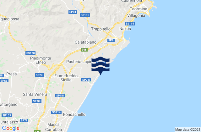 Mappa delle maree di Pasteria-Lapide, Italy