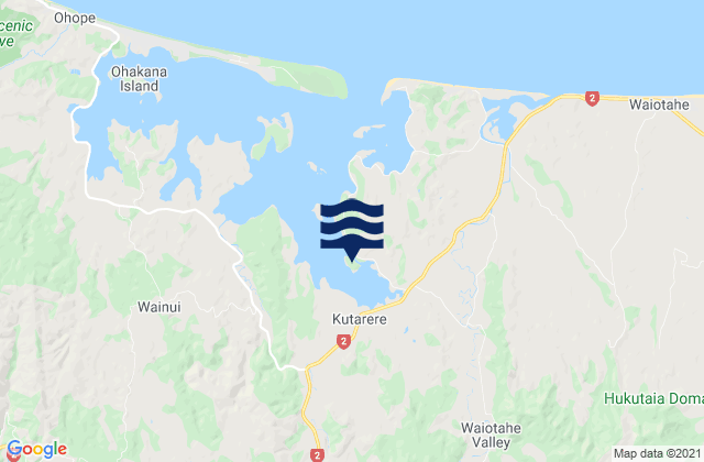 Mappa delle maree di Pataua Island, New Zealand