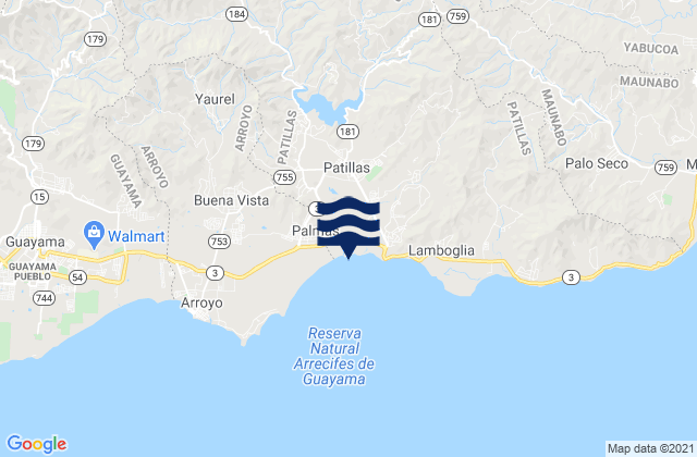 Mappa delle maree di Patillas Barrio-Pueblo, Puerto Rico