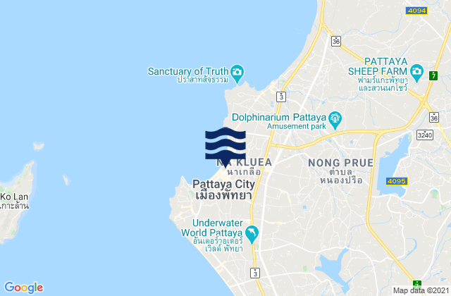 Mappa delle maree di Pattaya, Thailand