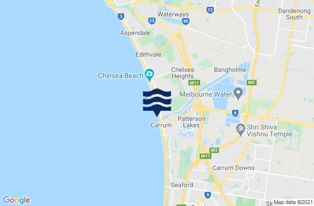 Mappa delle maree di Patterson Lakes, Australia
