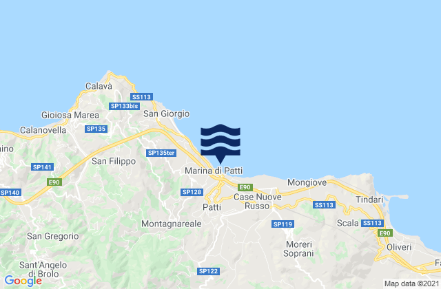 Mappa delle maree di Patti, Italy