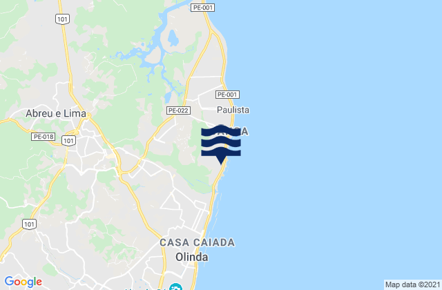 Mappa delle maree di Paulista, Brazil